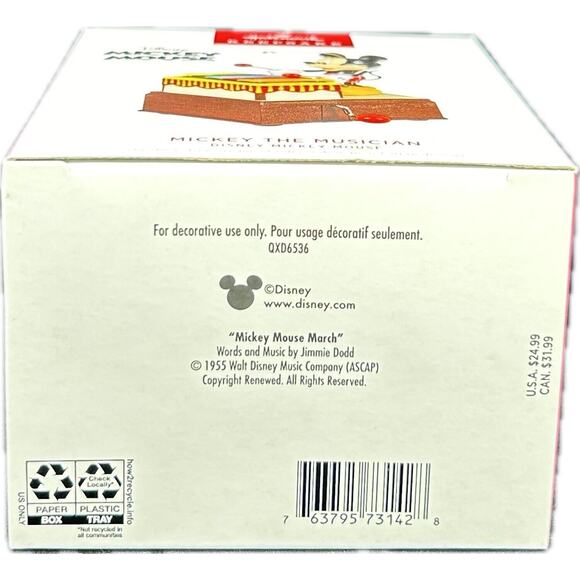 Hallmark MICKEY THE MUSICIAN Disney 2022 Keepsake Magic Ornament Sound Motion - Picture 7 of 7
